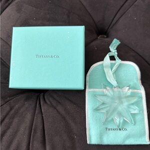 Tiffany & Co. Aqua Star Ornament with Ribbon